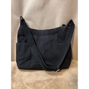 Thirty One Free To Be Carry All Purse Sling Travel bag 31 in Black Twill